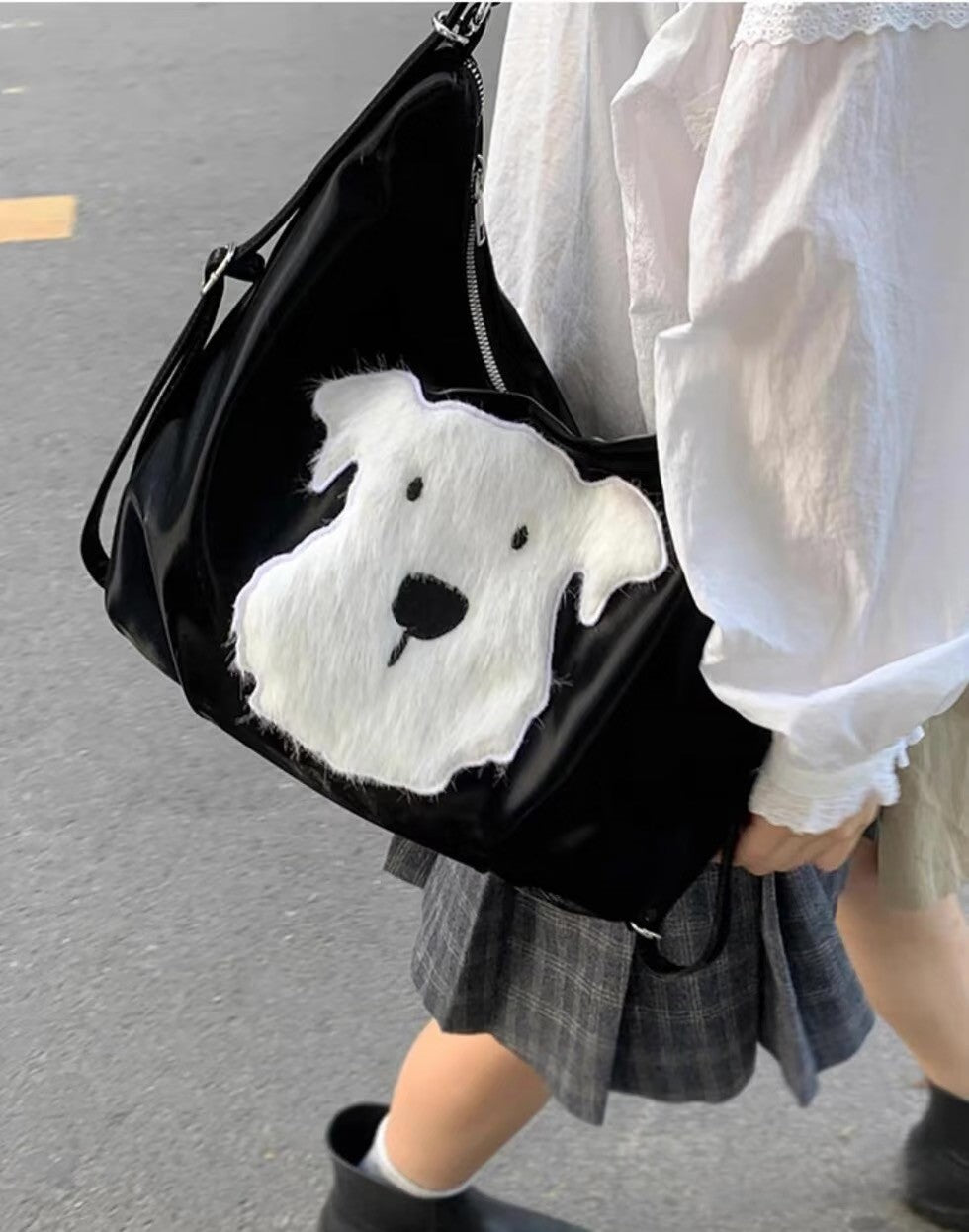 Soft Plush Puppy Shoulder Bag